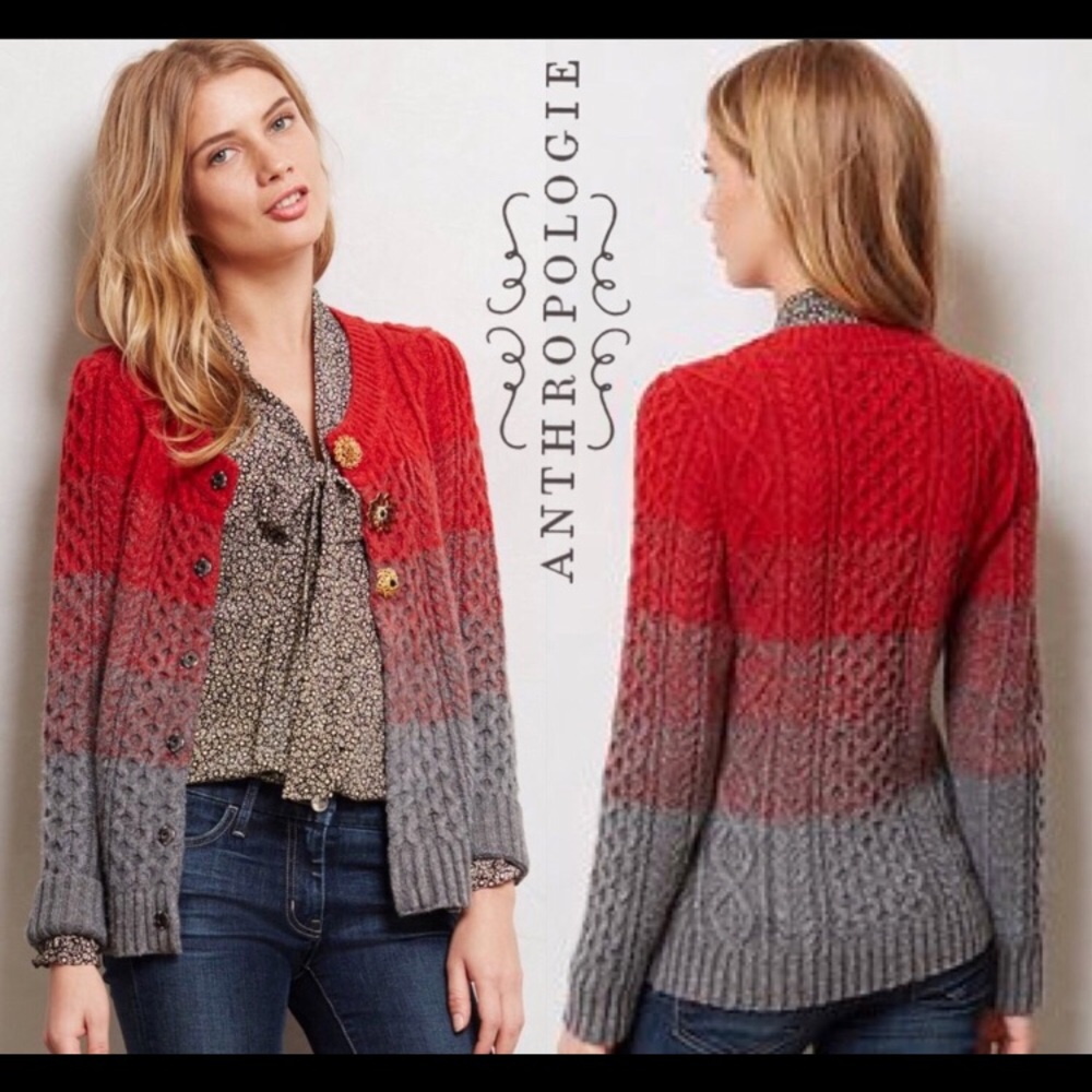 Anthropologie EUC Marled Colorblock Cardigan by Sleeping on Snow, Size S